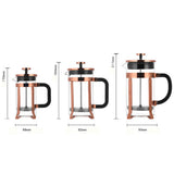 French Press Coffee Maker Borosilicate Glass & Stainless Steel Cold Brew Gold