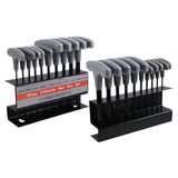 10 PCS CRV T Handle Hex Key Wrench Set with Metal Storage Stand Gray