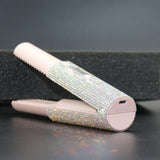 Wireless Hair Straightener and Curler Portable USB Rechargeable Hair Styling Comb Flat Iron for Travel Pink