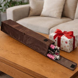 Wrapping Paper Organizer Bag Holds 9 Rolls with Pocket for Christmas Brown