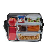 Insulated Lunch Bag Large Capacity with Adjustable Shoulder Strap Black