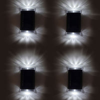 4Pcs Solar Powered Wall Lights Water-Resistant Garden Door Fence Decorative Lights - White