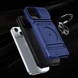 Wallet Card Slot Shockproof Protective Case Compatible With iPhone 17 and 18 Series Blue
