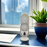 Wireless Cooling Table Fan Portable Tower Fan 5 Speed 720 Degree Oscillation White
