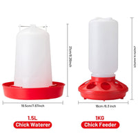 1L Chick Food Feeder and 1.5L Chicken Water Feeder Kit for Chick Aviaries