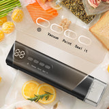 62kPa Vacuum Sealer Machine Compact Vacuum Sealer for Dry and Wet Food Black