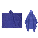 3-in-1 Hooded Rain Poncho for Adult with Pocket, Waterproof Lightweight Blue