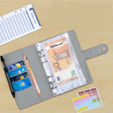 A6 Refillable Binder Notebook Detachable Planner for School Office & Travel Gray