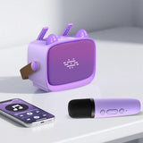 Mini Karaoke Machine – Portable MP3 Player with 2 Wireless Mics Toys & Gifts Purple