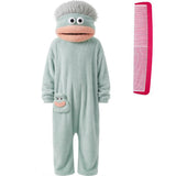 Plush Mouth Monster pajamas Cozy Home Loungewear Soft Fabric Blue