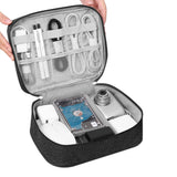 Large Travel Organizer Bag for Electronics with Adjustable Dividers Black