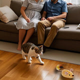 Squeaky Escaping Mouse Toy Light-up Auto Moving Rechargeable Interactive Cat Toy Yellow