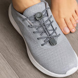 2 Pairs Elastic Shoe Laces No Tie Shoe Laces Tieless for Adults Elderly Gray