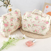 3Pcs Set Travel Makeup Bags Cosmetic Bag Aesthetic Floral Toiletry Organizer Bags Style 4