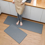 Waterproof Leather Kitchen Mat Non Slip for Standing Work Areas Gray