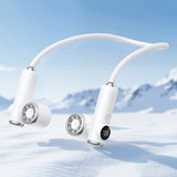 Easy Attached Detachable Fan Neck Handheld Dual 2000mAh Battery White