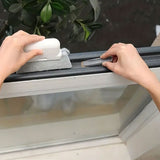 2-in-1 Window Rail Cleaning Tool Track Cleaning Brush Gap Groove Sliding Cleaner with Scraper