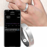 Smart Ring with Charging Case Ultra Lightweight Stainless Steel Fitness Activity Tracker Silver