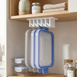 2 Pcs 5 Slot Under Shelf Lid Organizer Slide In for Kitchen Cabinet Storage White