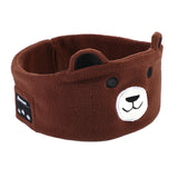 Bluetooth Sleep Eye Mask Travel Wireless Sleeping Music Headband Earphone Brown Bear