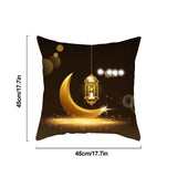 4Pcs 45 x 45cm Throw Pillow Covers Moon and Stars Linen Zipper Cushion Case for Couch Sofa Decor