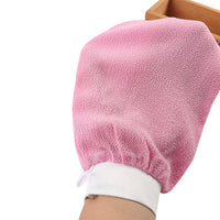 2Pcs Moroccan Exfoliating Gloves – 100 Percent Viscose Body Scrub Bath Mitts Light Pink