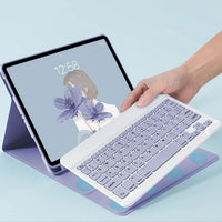 Wireless Bluetooth Keyboard with Keyboard Case and Mouse Compatible with iPad 11 (A16) 2025 And 10th 10.9(2022) Purple