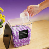 4Pcs Laundry Storage Container with Airtight Wooden Lids For Laundry Room Black