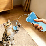 Retractable Cat Teaser Launcher Automatic with 2 Plush Balls for Cats Dogs Blue