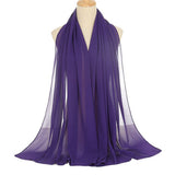 70x170cm Chiffon Evening Wrap Shawl for Wedding Party Dress Purple