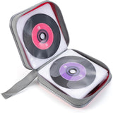 Water-Resistant 40-Disc CD Storage Case Hard Shell CD Holder with Individual Sleeves Zipper Organizer for Music Games Data Discs Red