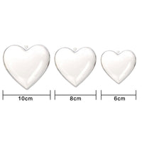 10 Pcs Clear Heart-Shaped Christmas Plastic Baubles DIY Xmas Tree Fillable Decor Ornaments