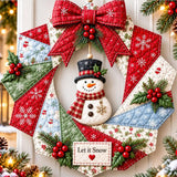 Christmas Quilted Wreath DIY Sewing Kit with Precut Fabric for Door Decor Style 2