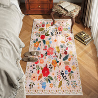 Floral Door Mat Non-slip Floor Mat for Entryway Kitchen Room Pink