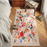 Floral Door Mat Non-slip Floor Mat for Entryway Kitchen Room Pink