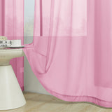 2-Panel 210x134cm Voile Curtain Window Drape Sheer Curtain with Rod-Holes Pink