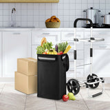 Foldable Shopping Cart Trolley Aluminium Waterproof Grocery Storage Bag Black