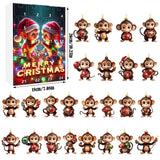 Advent Countdown Calendar – Funny Monkey Christmas Hanging Ornaments Style 3