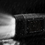 Hand Crank Solar Powered Emergency LED Flashlight – Rechargeable Light Black