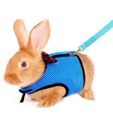 Rabbit Vest Harness Leash Lead Small Animal Pet Mesh Hamster Bunny Traction Rope Blue