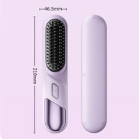 Cordless Hair Straightener Brush Portable Heating Hair Straightening Comb Purple
