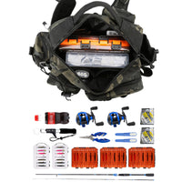 Fishing Tackle Storage Bag Fish Lures Bag Single Shoulder Crossbody Tactical Waist Pack Camouflage