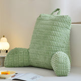 Bed Rest Backrest Cushion with Armrests Pocket Washable Cover Green