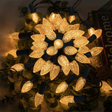 7M Solar Strawberry String Lights Waterproof Christmas LED Holiday Decor - Warm White