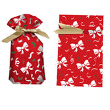 50Pcs Christmas Drawstring Candy Bags Christmas Treat Bags Xmas Party Goodie Wrapping Bags Red