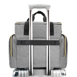 Double-Layer Portable Nail Polish Organizer Bag with Removable Pouches for Travel Gray