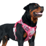 Tactical Dog Harness with Reflective Pet No Pull Adjustable Military Vest for Walking Training Pink