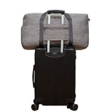 Large Foldable Travel Duffel Bag Carry-On Shoulder Bag with Shoe Compartment Grey