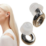 Silicone Noise Reduction Earplugs Reusable with 3 Pairs Ear Tips Black