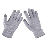 Pair of Winter Thermal Warm Gloves Touchscreen Sports Knit Gloves Grey